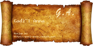 Gaál Anna névjegykártya