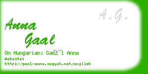 anna gaal business card